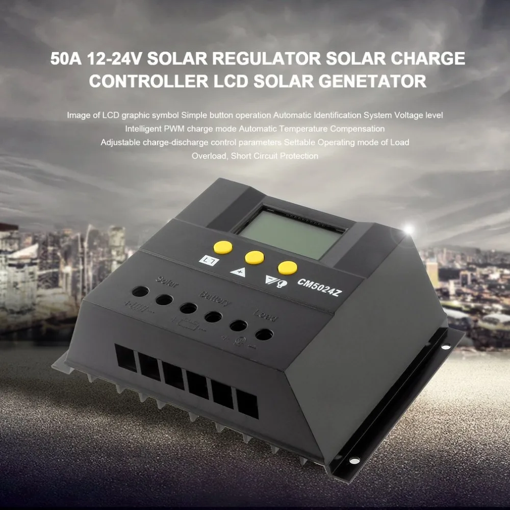 

50A 12-24V High Performance Solar Regulator Solar Charger Controller LCD Solar Generator Battery Charge Controller