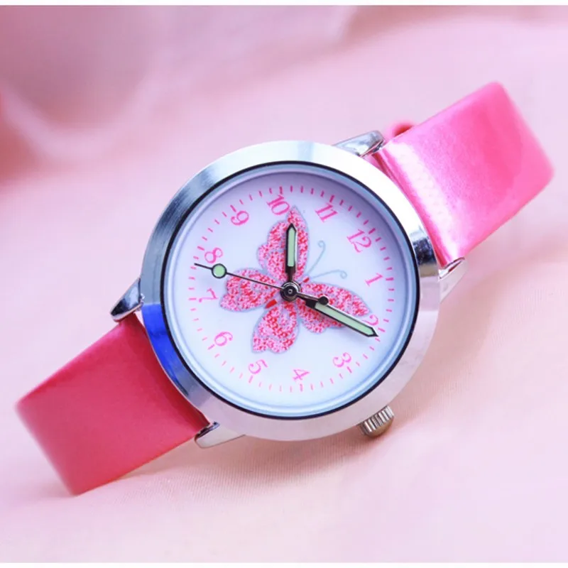 Brand Children's Watches Kids Quartz Watch Student Girls Quartz-watch Cute Colorful Butterfly Dial Watch Relogio kol saati