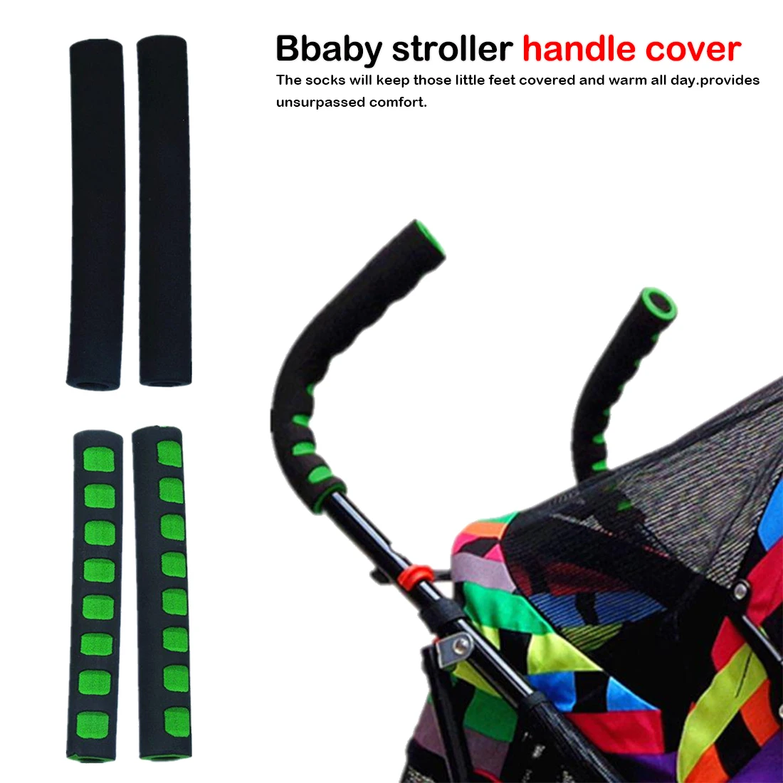 

Waterproof HandleCover 2pcs/set Stroller Handle Cover Protector Baby Stroller EVA Foam Armrest Cover Baby Stroller Accessories