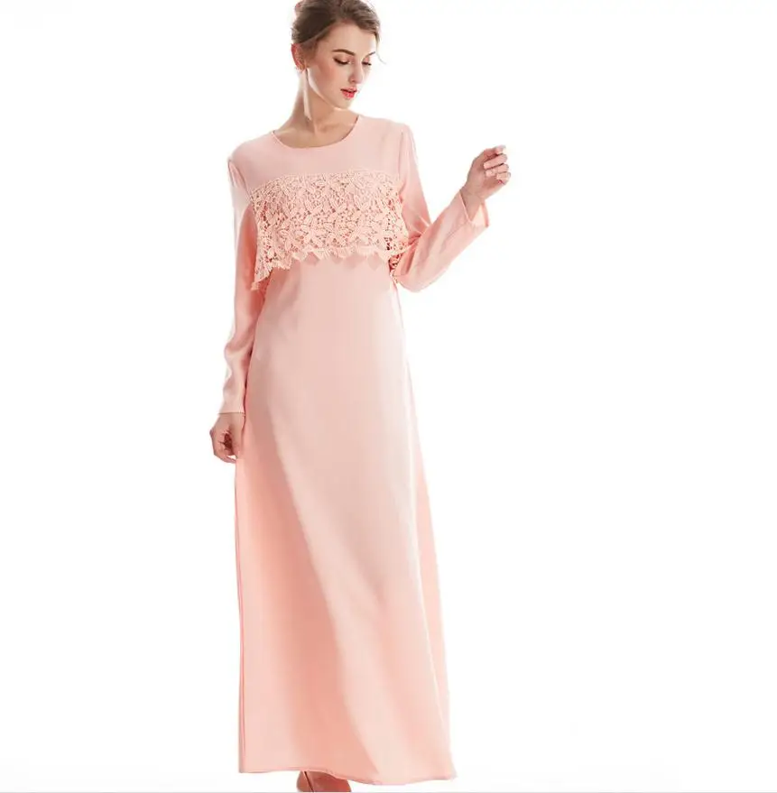 Элегантное взрослое мусульманское abaya арабское, турецкое модное кружевное платье в Сингапуре jilbaw Дубай мусульманские женские платья исламское платье wj1250 завод