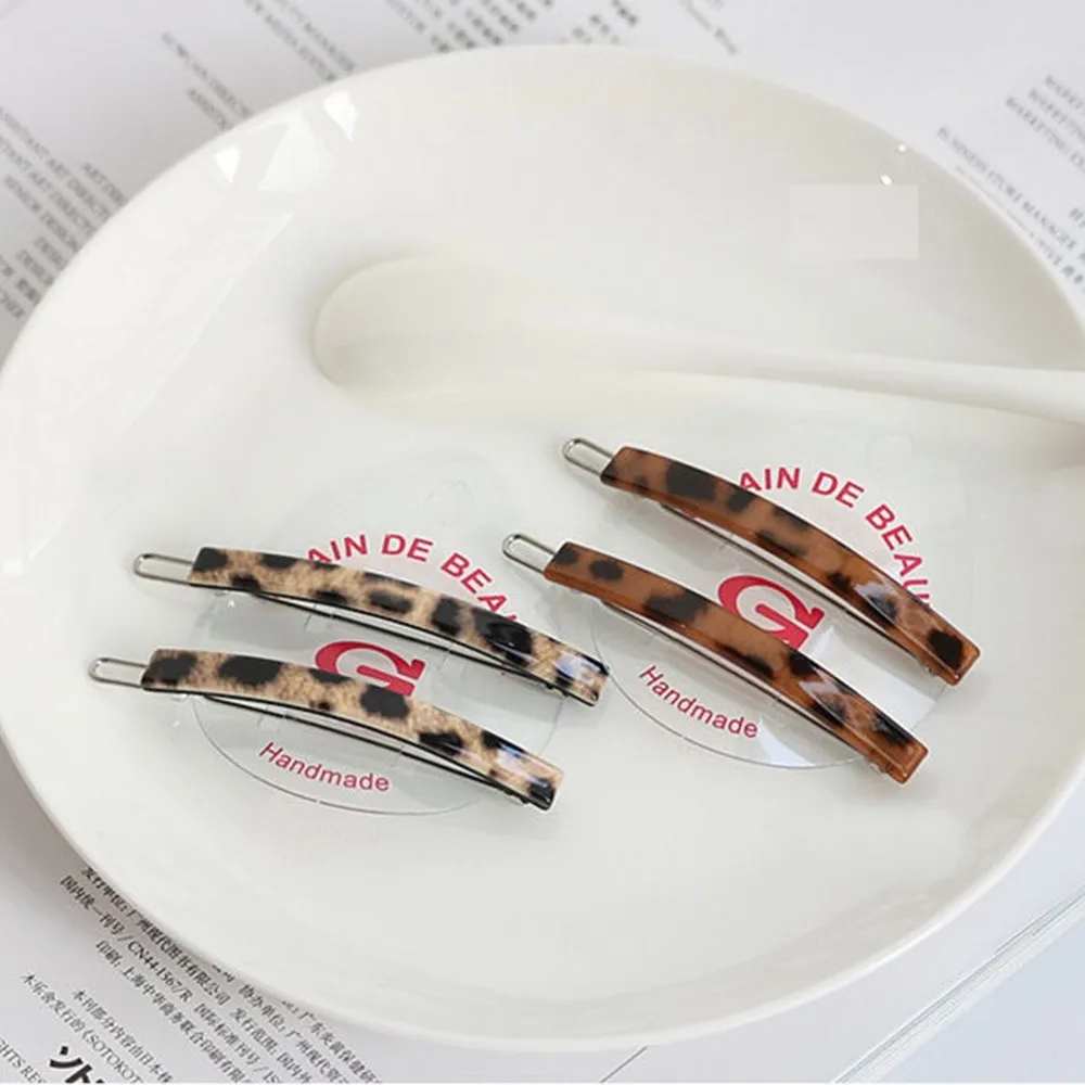 1 шт Для женщин девочек Leopard зажим для волос Головные уборы акрил челкой Красивая элегантная шпилька для волос заколка аксессуары для волос Инструменты для укладки