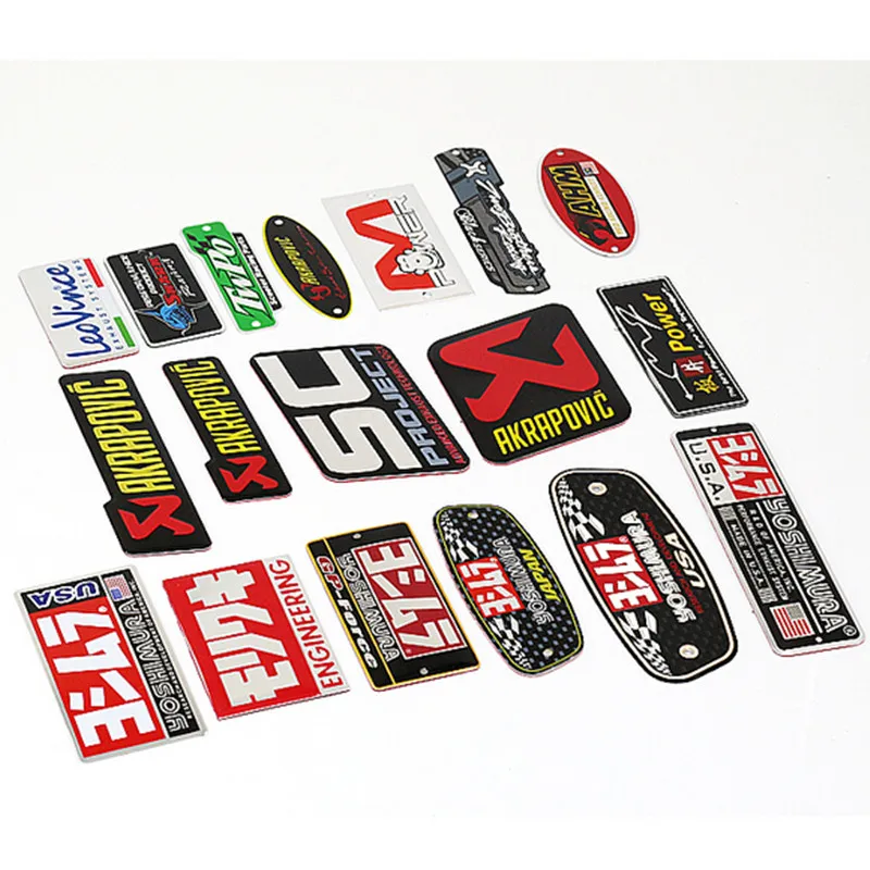 

10Pcs Motorcycle 3D Heat-Resistant Label Exhaust Pipe Cool Yoshimura Akrapovic Decal Universal Sticker For Honda Kawasaki Yamaha