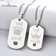 Nextvance – collier avec pendentif couronne, pour Couple, son roi, sa reine, cadeau de saint-valentin, bijoux militaires