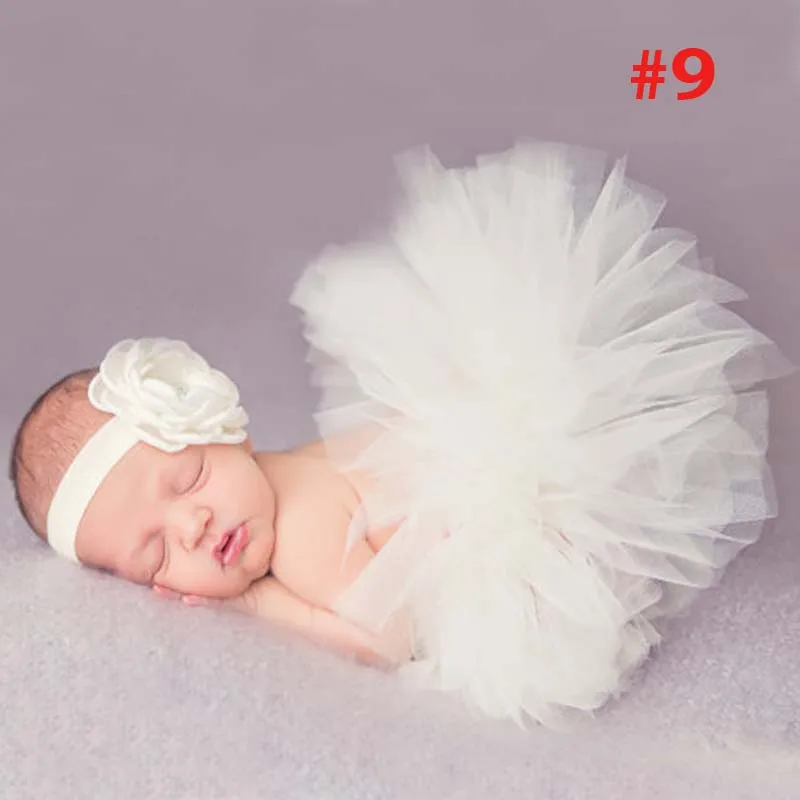 Клюквенная/винная юбка-пачка для новорожденных и повязка на голову, пышные пачки для фотосъемки, 16 видов конструкций TS032 - Цвет: D9