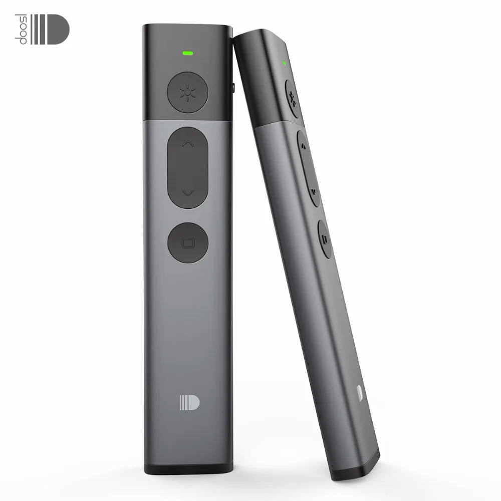 Doosl 2 4GHz USB Wireless Presenter PPT Remote Control with Green Laser Pointer for Powerpoint Presentation