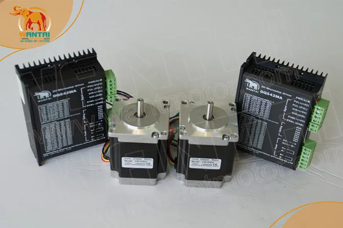 Горячая распродажа! Wantai 2 осевые шаговые двигатели Nema23 57BYGH420 185oz + Драйвер DQ542MA 4.2A 50V