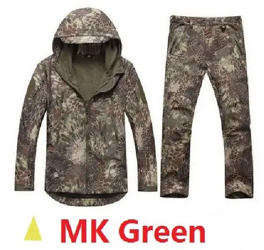 TAD Сталкер Рыбалка водонепроницаемый софтшелл куртка Акула кожа военный камуфляж Kryptek черный охота куртки комплект армии - Цвет: MK Green