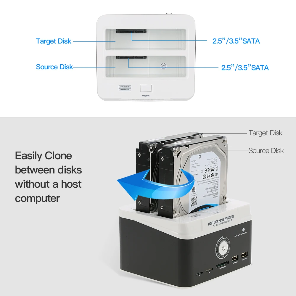 Многофункциональный 2," 3,5" USB 3,0 на SATA внешний жесткий диск HDD док-станция HDD корпус чехол M2 кард-ридер концентратор с OTB