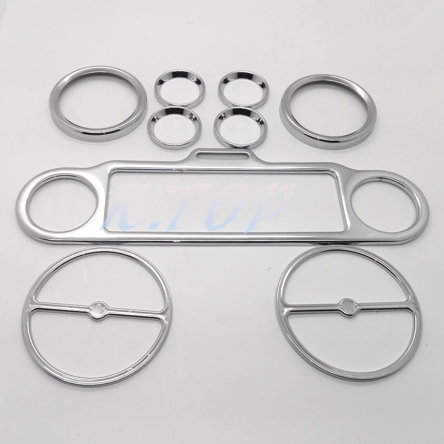 New Chrome Stereo Accent+Speedometer+Speaker Gauges Ornamental decorating Trim Ring Set Fit for Harley Ultra Classic Touring | Автомобили