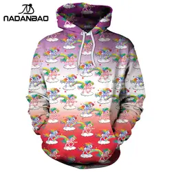 Nadanbao Фирменная Новинка Осень Для женщин Симпатичные Толстовки Толстовка rainbow Unicorn Толстовки кофты