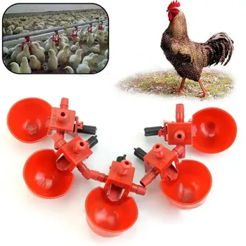 

50 Sets Automatic Quail Waterer Bowl Animal Feeders Chicken Fowl Drinker Water Drinking Cup Poultry Drinking Water System