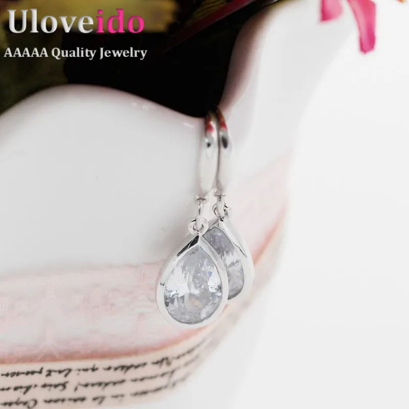 

Uloveido 2016 New Wedding Jewellery Big Earrings for Women Austrian Crystal Water Earring with Stones Orecchini Jewelry Y053
