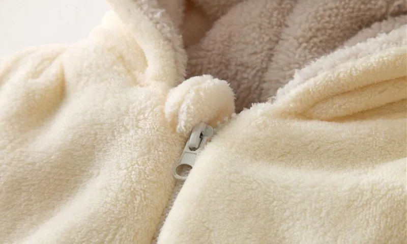 CROAL Chery Kawaii/Одежда для новорожденных мальчиков с медвежьими ушками; бархатный детский зимний флисовый комбинезон; теплый Детский комбинезон для девочек; верхняя одежда