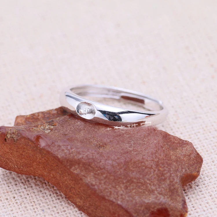 

6-8mm 925 STERLING SILVER girl women Semi Mount Bases Blanks base blank Pad ring Setting wedding jewelry findings diy A2105