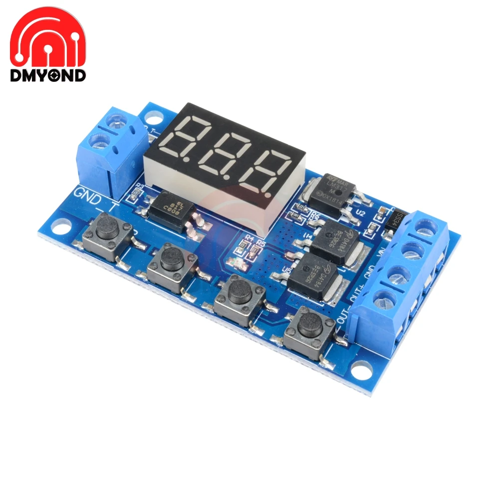 DC 12V 24V Таймер Выключатель задержки плата цикл запуска двойной МОП трубка