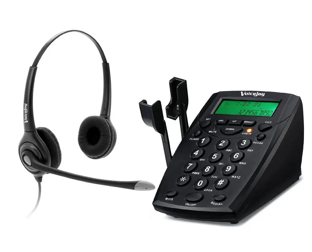 Office telephone with RJ9 headset jack and Recording jack business