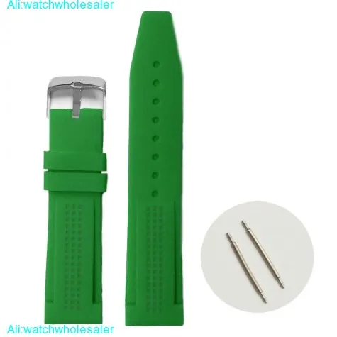 22mm Clover Green Silicone Jelly Rubber Ladies Men Watch Band Straps WB1075K22JB