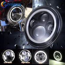 Motorcycle headlamp 7 INCH 40W LED Headlights Bulb with Halo Angel eyes Hi/Lo Beam for Harley Davidson Projector Lens Motorcycle headlamp 7 INCH 40W LED Headlights Bulb with Halo Angel eyes Hi/Lo Beam for Harley Davidson Projector Lens