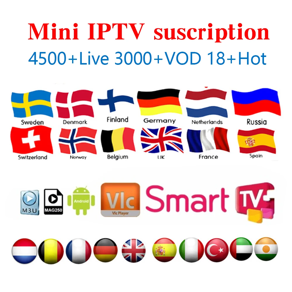 

IPTV M3u Subscription Iptv Italy UK German French Spanish Spain Arabic Premium For Android Box Enigma2 Smart TV PC Linux TV IPTV