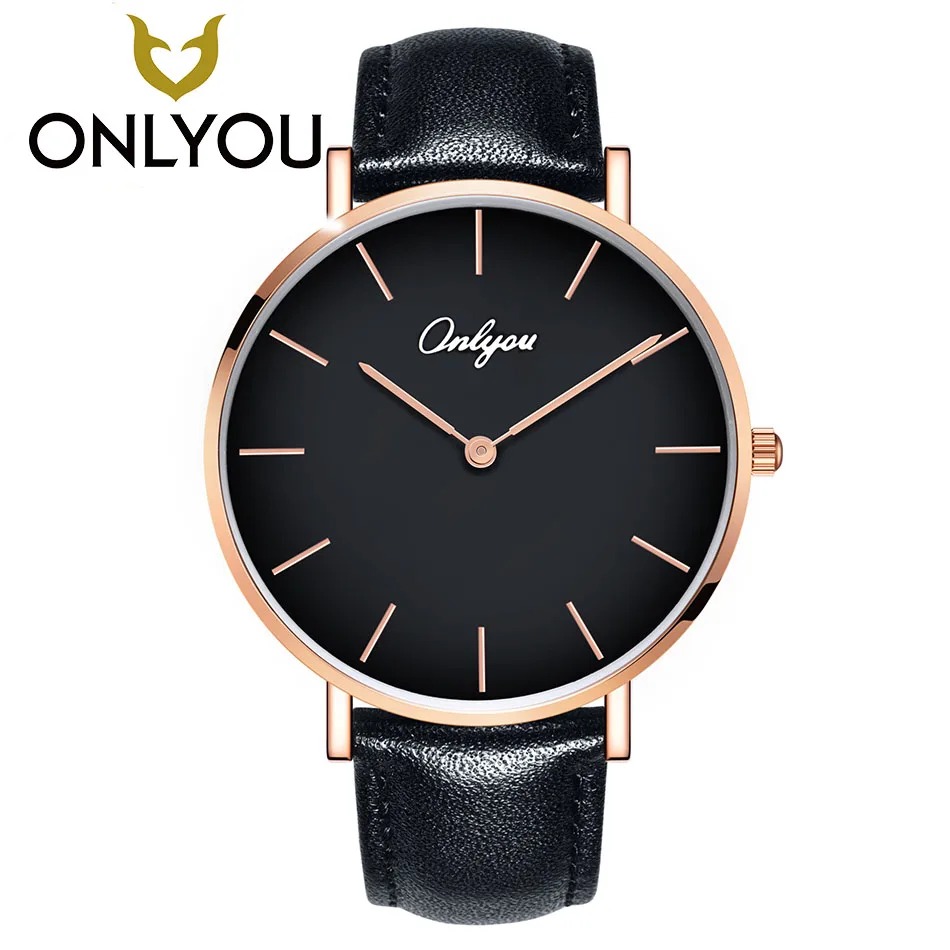 

ONLYOU Men Luxury Quartz Watch Fashion Business Lovers Watches Woman Top Brand Male WristWatch Fashion Waterproof Leather Clock