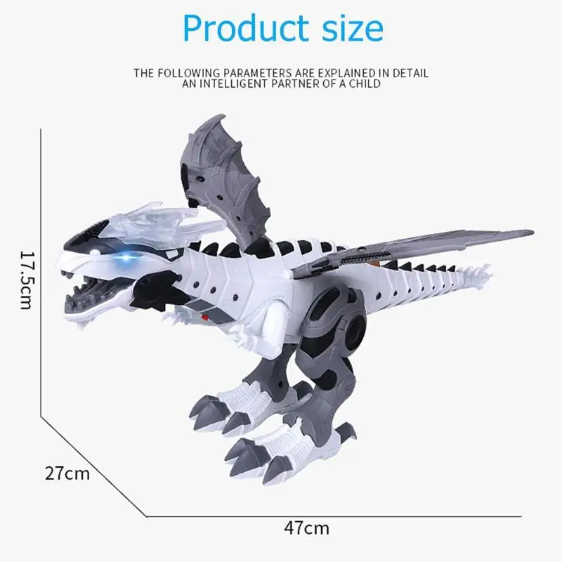 Электрический динозавр модель комплект Дети ходьба спрей качели робот игрушка электронная модель животного со светом звуковые игрушки для детей