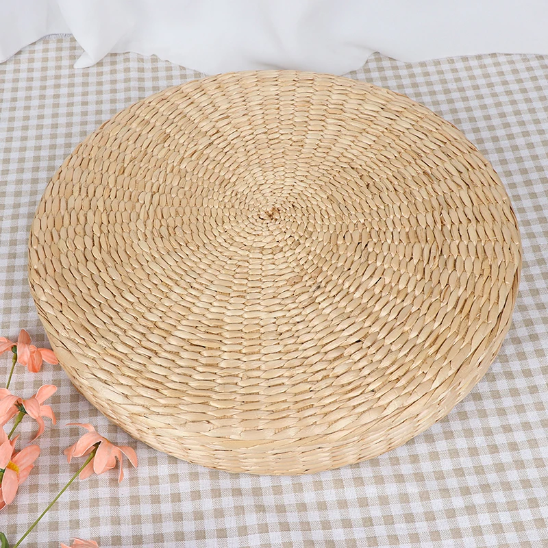 

New Tatami Handmade Weave Natural Straw Round Thicken Window Chair Cushion Pad Round Sitting Mat Meditation Cushion Home Decor