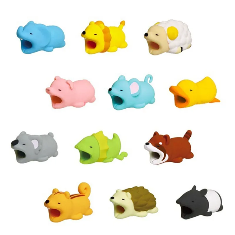 

1 pcs Cable Bite Protector for Iphone Cable Winder Phone Holder Accessory Chompers Cute Animals Dolls Creative Cable Protector