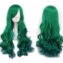 Green Women Fashion Lady Long Curly Wavy Hair Party Cosplay Full Wig HB88