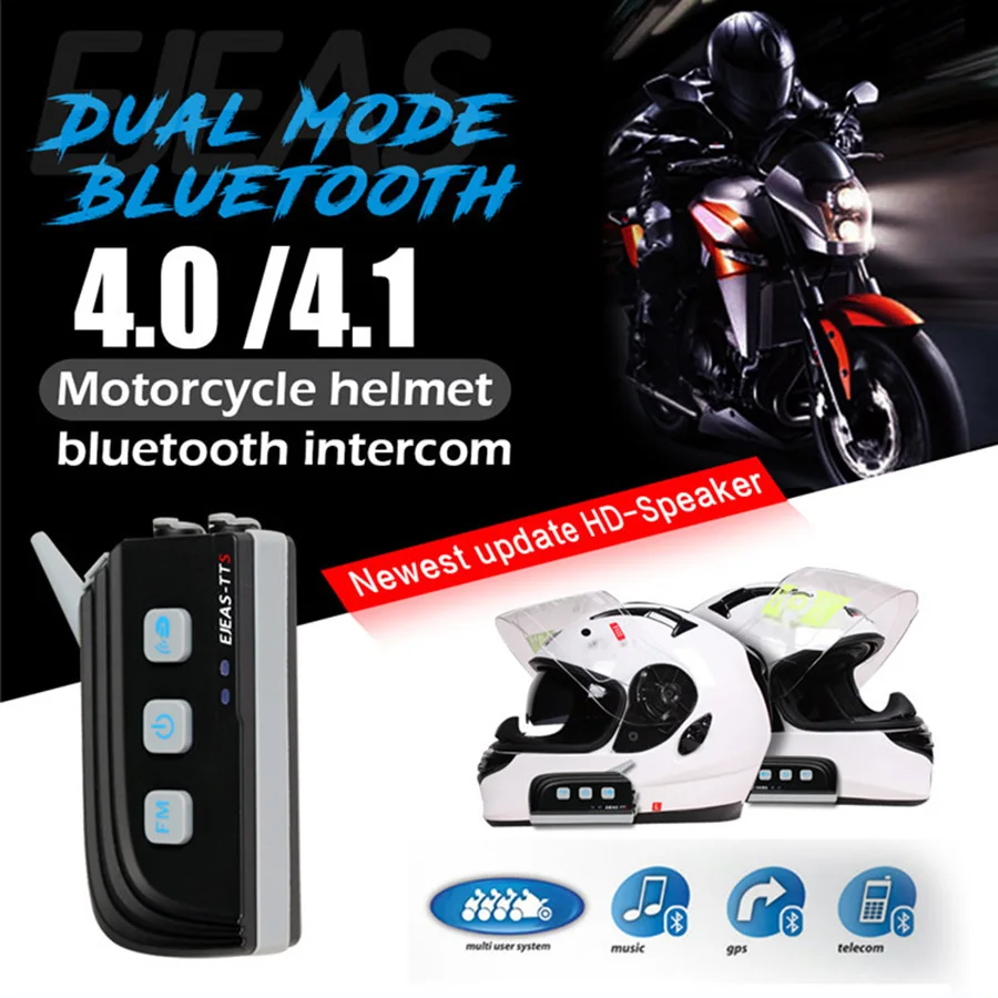 New Arrival Dual Bluetooth Motorcycle Helmet BT Headset 1200M