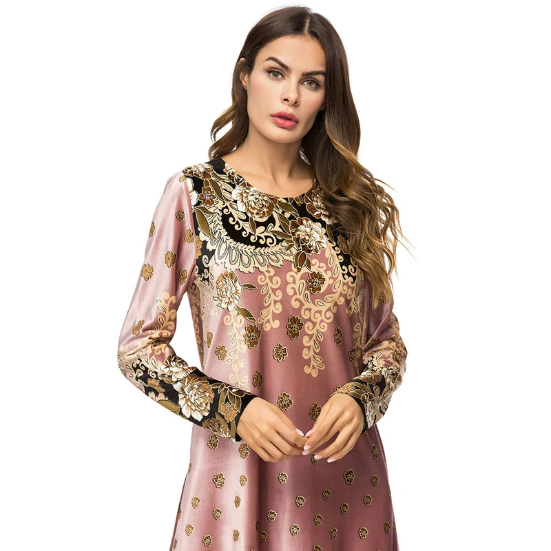 MISSJOY, пакистанский марокканский кафтан, турецкий бархат, Абая, платье, бархат, длинный рукав, цветочный принт, мусульманский арабский женский костюм