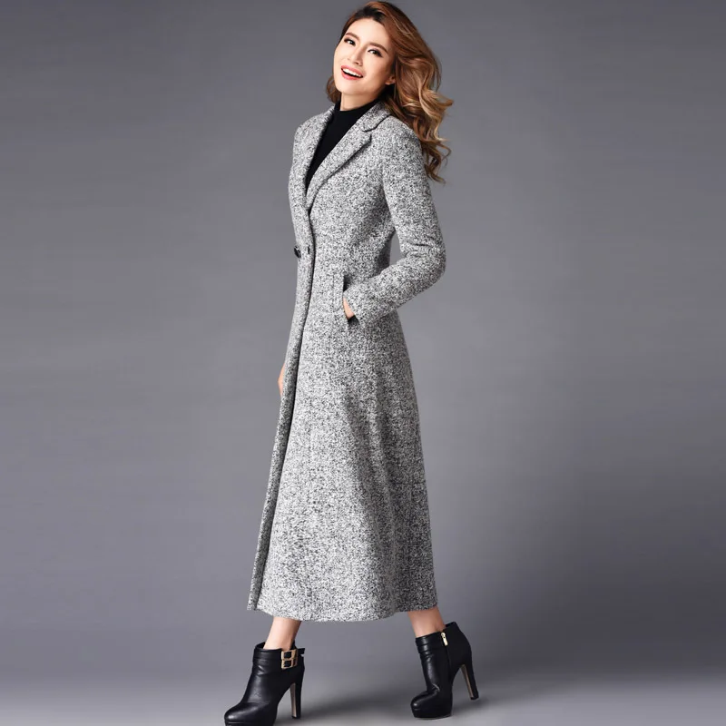 2016 Winter Fashion Plus Size Double Breasted Cashmere Overcoat Women Slim X Long Design Woolen Trench