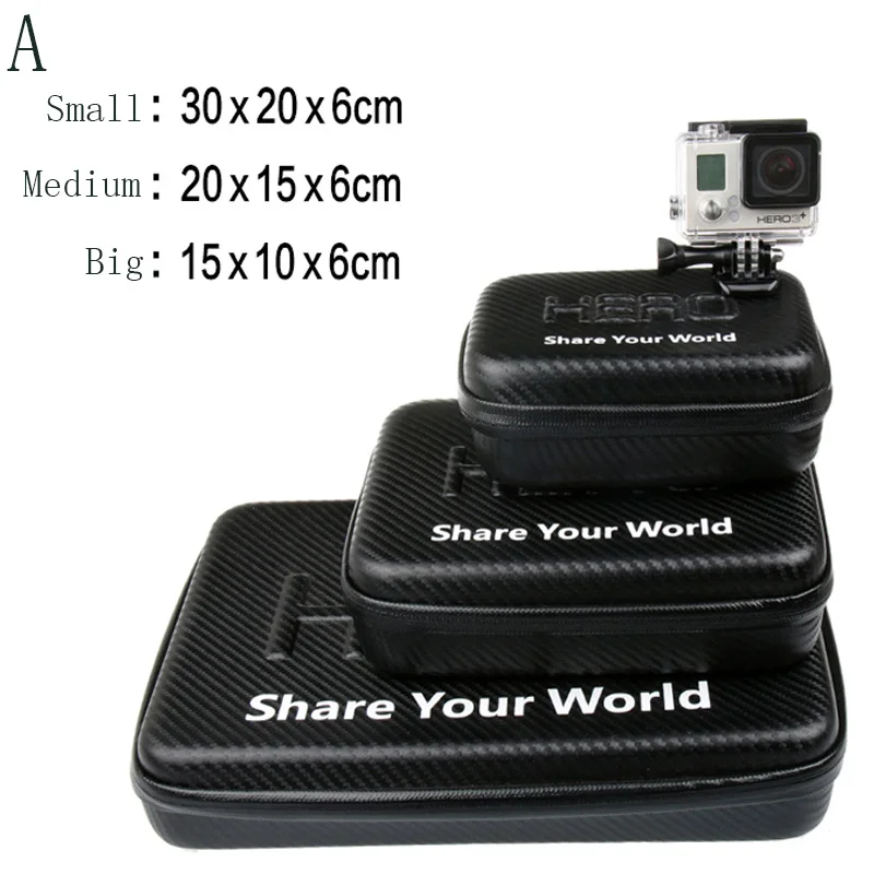 

Portable Carry Case Small Medium Large Size Accessory Anti-shock Storage Bag for Gopro Hero 5 3/4 Sj 4000 XiaomiYi Action Camera