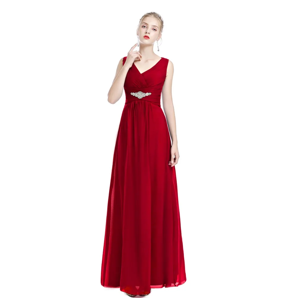 

2019 Fashion Summer Dress for Wedding Bridesmaid Party High Waist With Rhinestone Belt Pleated Long Women Ladies Dress