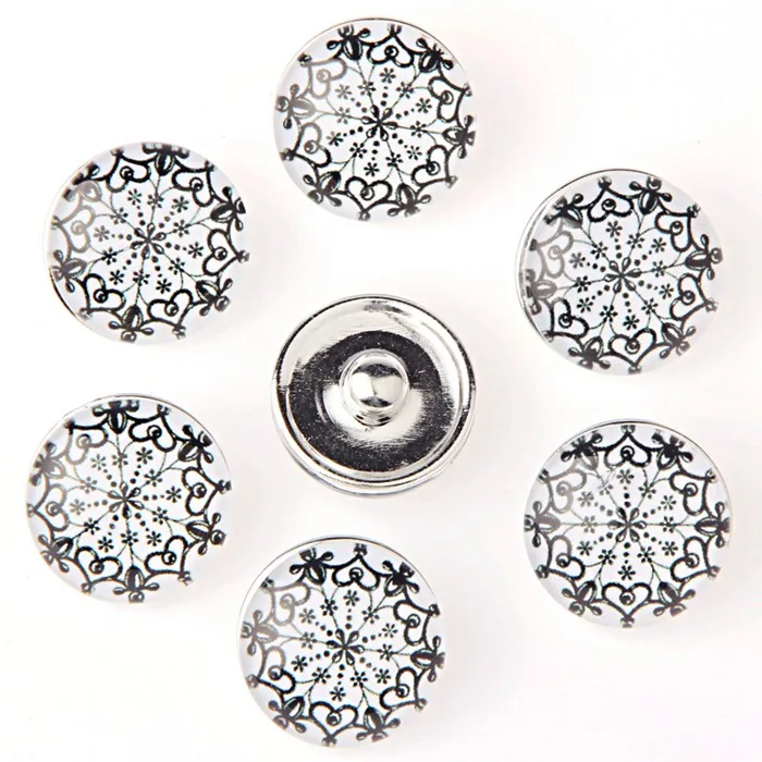 

Wholesale Cartoon Snap Jewelry 18mm Snap Buttons DIY Glass Buttons For Women TZ4011