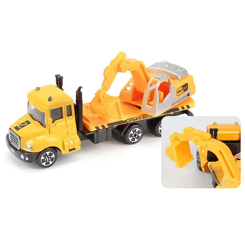 164 Mini Toys Cars Model Alloy Plastic Diecasts Engineering Car Model Display Stand Gift Toys For Kids Children Car Toys (4)