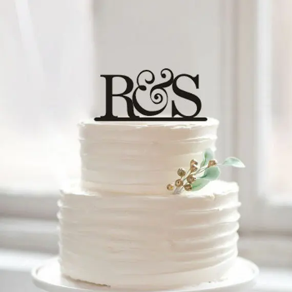 personalized wedding cake topper bride and groom initials custom 2