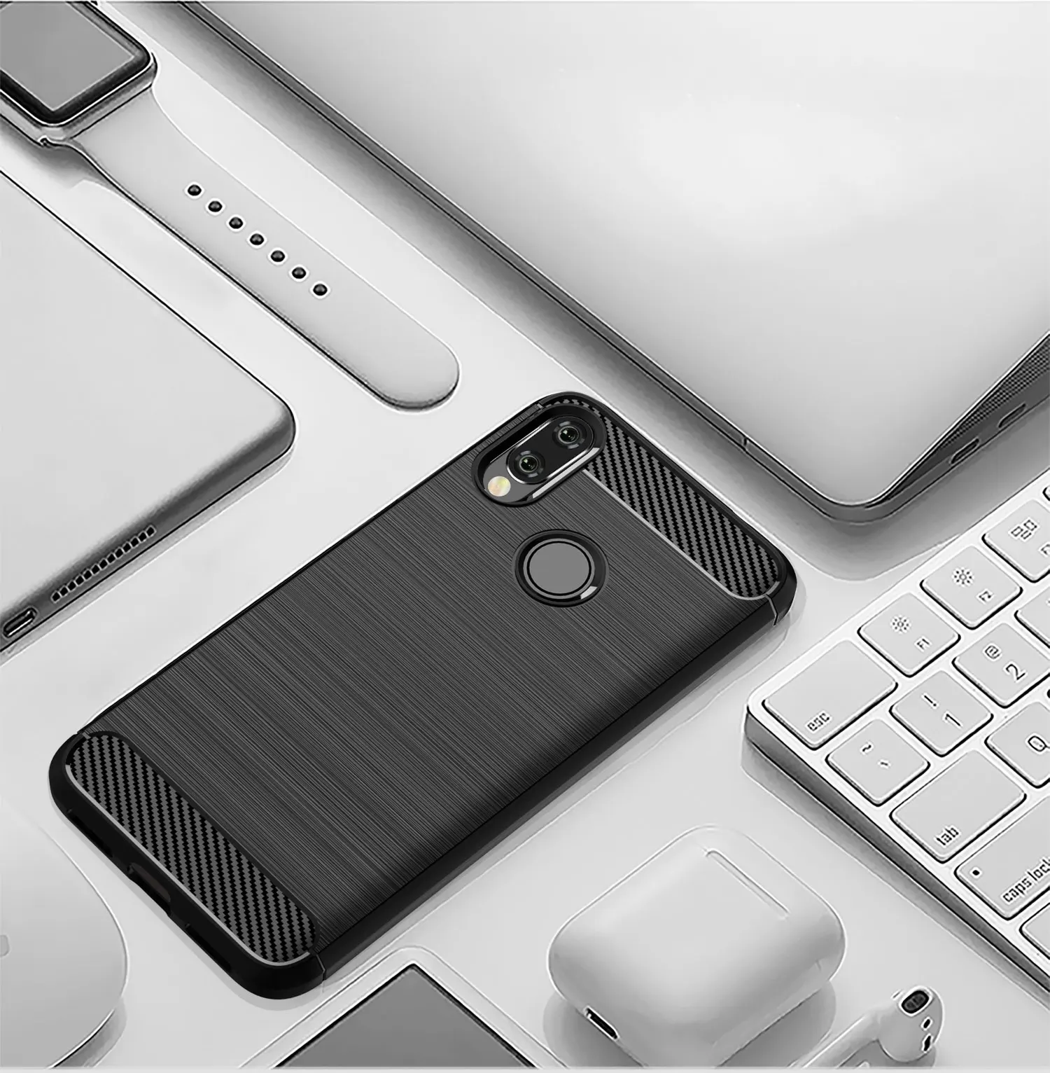 Carbon Fiber Case For Xiaomi Redmi Note 11 10 9 8 Pro 7 8T 11S 10S 9S 10T 4X 6 5 9T 9C 9A 9AT 10C Shockproof Silicone Cover Case