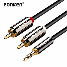 FONKEN RCA Audio Cable 2RCA to 3.5mm Jack Male to Male AUX Cable Audio Splitter Cable 1m 2m 3m 5m for Amplifier Home Theater DVD