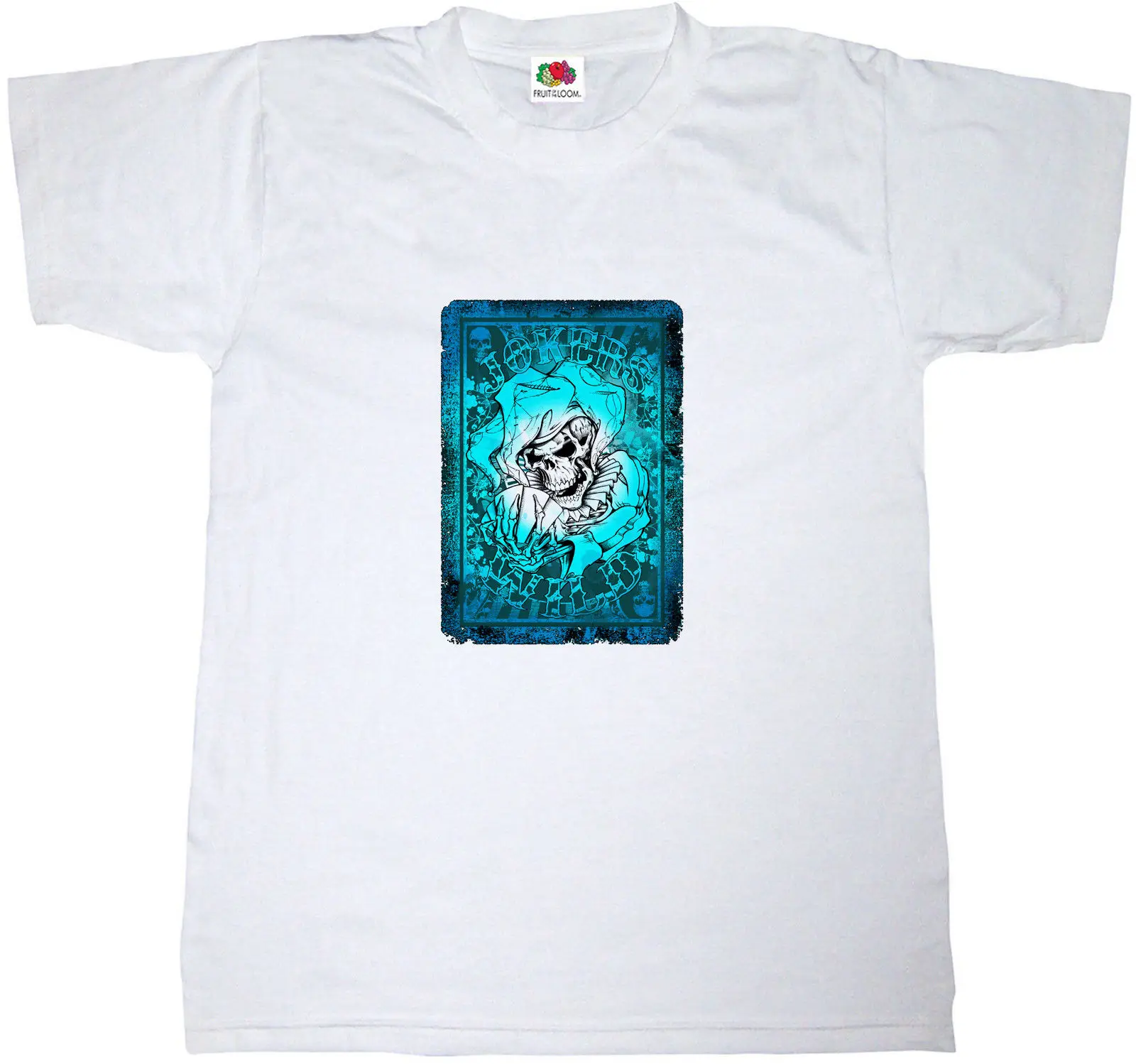 MEN'S FIT JOKERS WILD PLAYING CARD JESTER SKULL POKER GAME T-SHIRT TEE TOP MEN'S FIT JOKERS WILD PLAYING CARD JESTER SKULL POKER GAME T-SHIRT TEE TOP