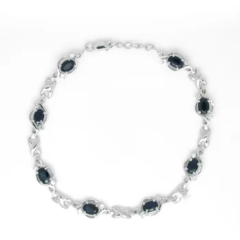 

2017 Real Qi Xuan_Free Mail Dark Blue Stone Elegant Bracelets_S925 Solid Silver Fashion Bracelets_Manufacturer Directly Sales