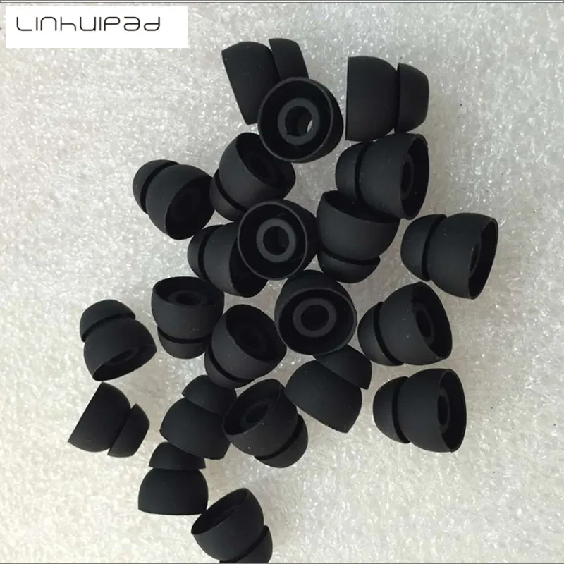

Linhuipad Replace Double Flange Silicone Rubber earbud tips Ear plug 2-layer eartip for in-ear earphone 1000 pcs /lot