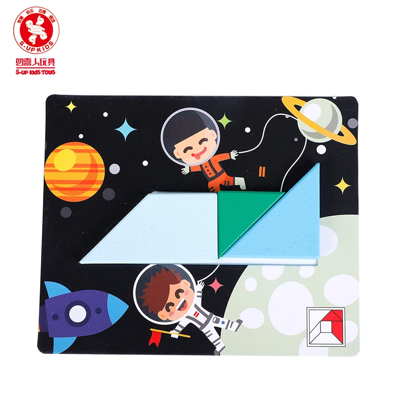 Креативные обучающие Игрушки tangram деревянные детские паззлы игрушки для детей