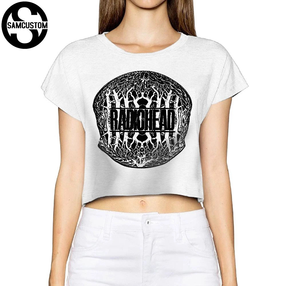 

SAMCUSTOM Camisetas Real Short New Radiohead 3D printing Summer Fashion Street T Shirt Anarchy Bare midriff Sexy T-shirt Women