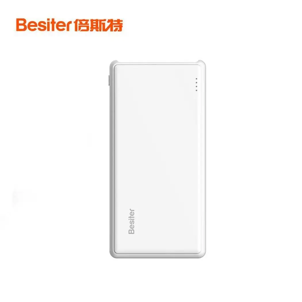 Прочный портативный большой емкости Dual USB power Bank DC 5 В/2A мобильный 5 В/1A, 5 В/2.4A мощность 10000 мАч Micro - Цвет: white