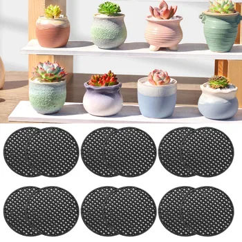 

Behogar 50PCS 4.5cm Plastic Garden Drainage Mesh Hole Screens Pads for Succulent Bonsai Avoiding Rotting Roots Soil Loss Pest