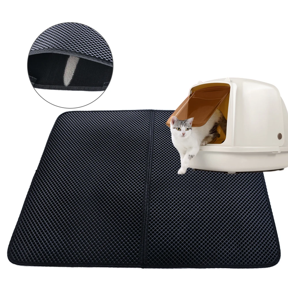 

Cat Litter Trapping Mat Pad Bottom Non-slip Pet Litter Cats Mat Litter 1PC Pet Cat Litter Mat Layer EVA Double-Layer