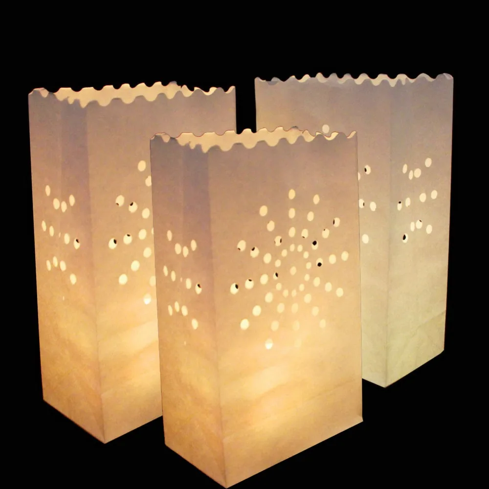 20Pcs/lot Romantic Lantern Paper Candle Bag Outdoor Lighting Candles