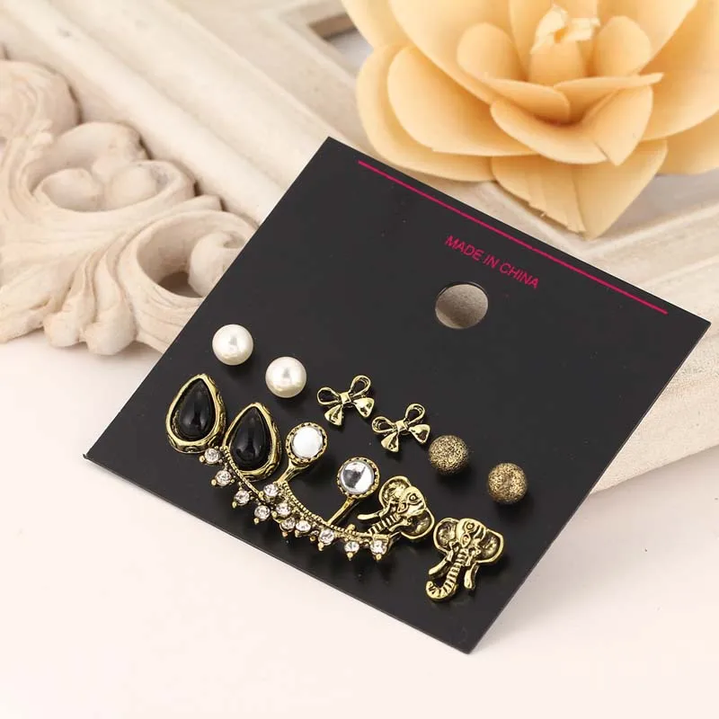 UALGL Hot selling Cute Girls Earring Sets Design mixed Super Vintage