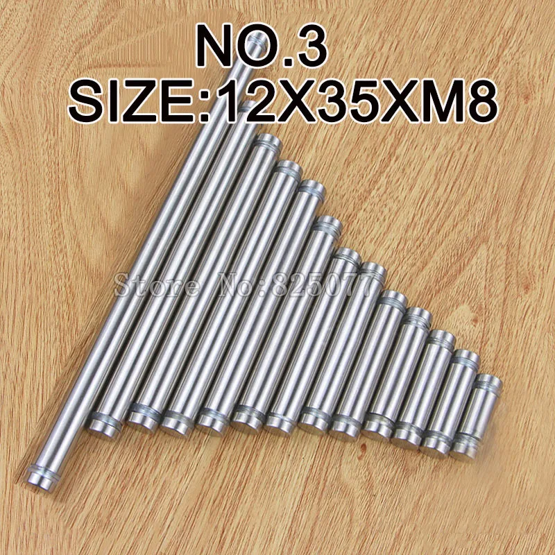 DHL 100PCS Diameter 12x35mm Stainless Steel Double Head Hollow Screw Acrylic Billboard Advertisement Fixing KF974 | Обустройство дома