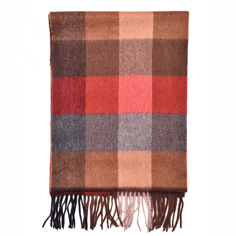 Fashion Autumn Winter Brand Business Men Grid Pure Scarf Multi Colors Soft Scarves |